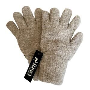 The Alpaca Collection Alpaca Knitted Gloves in Beige, Size OS​